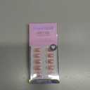 BTArtbox Press on Nails Short - White French Tip Press On Nails Square, Chrome Glazed Glue On Nails, Stick On Nails in 15 Sizes - 30 Soft Gel Fake Nail Kit, Be Elegant