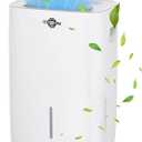 PARIS RHNE Dehumidifier with Pump, 5000 Sq. Ft Energy Star Dehumidifiers for Large Room Drain Hose Portable Dehumidifier for Basement 80 Oscillation, Auto Shutoff, White