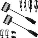 2pcs Black Trade Show Lights Connectable LED Display and Exhibit Arm Lighting Tradeshow Lights Included Mounting C-Clamp, Brackets, Power & Connect Cables