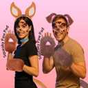 Christmas Reindeer Antlers Headband,Tail,Paws,Face Stickers, Halloween Festival Parties Dress up (Dog Brown)