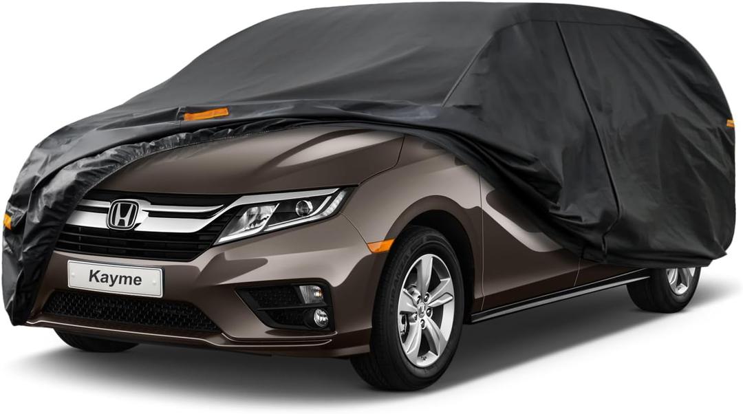 Kayme 7 Layers Car Cover Custom Fit for Honda Odyssey (1999-2025) Waterproof All Weather for Automobiles, Outdoor Full Cover Sun UV Rain Protection.Black