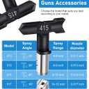 Spray tip Spray Nozzle Reversible Spray Tips Airless Paint Sprayer Nozzle Tips Airless Paint Spray Machine Parts for Homes Buildings Garden Decks Fences (5 Pieces of 415)