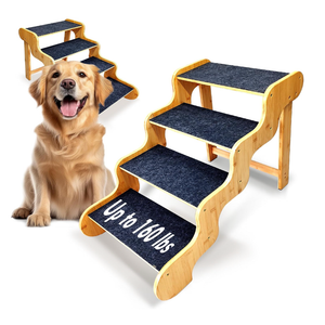 Dog Stairs for Large & Older Dogs, 4-Steps, 20" High,Supports Up to 160 LB | For High Beds Cars Couch, Stable & Sturdy, Supports Pet Up to 160 Lbs