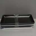 Gomakren Serving Platter Serving Dishes, 14 Inch Porcelain Serving Trays for Party, Large Serving Platters and Trays, Rectangular Sushi Plates for Entertaining Thanksgiving Christmas, Set of 4, Black