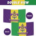 Mardi Gras Flag 3x5 Ft Spring Season Festival Banner Decorative Outdoor Garden Flag