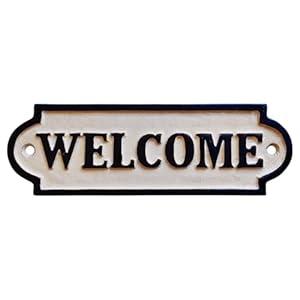 6 Funpop Vintage Iron Welcome Signs - Retro Style Decorations for Front Door, Yard, Porch, Office, Store and Farmhouse - Welcome Home Decorations