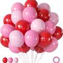 Pink Red Balloons Valentines Balloons 60pcs 12 Inch Red and Pink Latex Balloon for Birthday Valentines Bridal Shower Anniversary Party Decorations