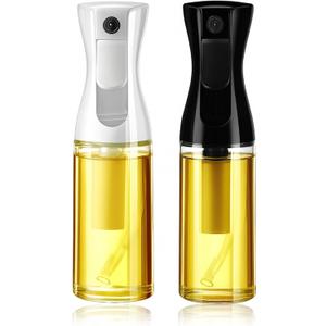 Oil Sprayer for Cooking, 200ml Glass Olive Oil Spray Bottle Mister, for Air Fryer, Salad, BBQ, Baking, Frying, Refillable Dispenser for Olive, Canola, Vinegar, Pack of 2
