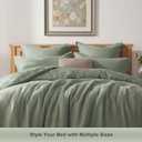 TOSMO 100% Linen Pillowcase Queen Size, Set of 2, Stone Washed Pillowcases Envelope Closure, Soft and Durable Pillow Cases, 20" X 30", Sage Green