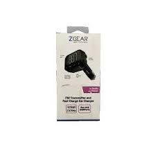 ZGear FM Transmitter & Fast Charging Car Charger - 12 watt 2.4 amp Aux & USBport