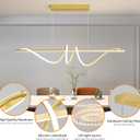 Modern LED Gold Pendant Light, 47IN Ceiling Chandelier Fixtures Dimmable with Remote Control 3000k-6500K Adjustable Color Temperature, Aluminum Island Lighting Lamp for Dining Room, Living Room