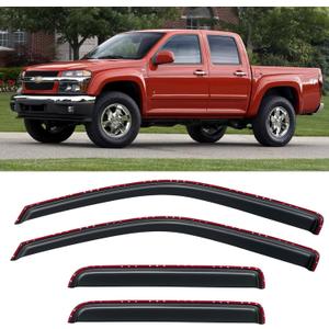in-Channel Window Visors Rain Guards Shield for 2004-2012 Chevy Colorado, Window Vent Wind Deflectors Visors Shades for 2004-2012 GMC Canyon Crew Cab