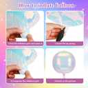 6Pcs 4D Iridescent Sphere Balloons 22 Inch Holographic Balloons for Birthday Party, Rainbow Mermaid Party Decoration Balloon, Summer Holiday Pink Party Balloons for Girls