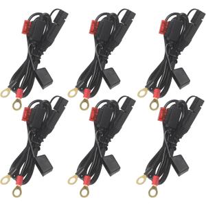 [ 6 PACK] Sae to O Ring Terminal Harness 2FT - Sae Eyelet Ring Terminal Cable 16awg Motorcycle Battery Trickle Charger Extension Cord with Sae Battery Terminal Quick Connect Disconnect Connector