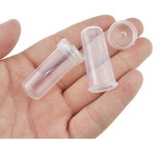 HAHIYO 60PCs 1.6X0.7Inch Transparent Plastic Floral Tubes Floral Water Tubes Flower Vials with Silicone Caps for Plants Fresh Flowers Arrangement Decoration Milkweed Cutting Florist Supplies