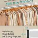 SONGMICS Clothes Rack with Wheels, Heavy-Duty Garment Rack with Extendable Hanging Rod, 286.6 lb Load Capacity, 17.7 x (43.3-59.1) x 64.1 Inches, Chrome-Plated, Silver UHSR11S