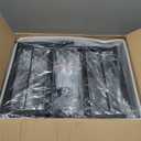 Marbrasse Metal Printer Stand for Desk with Storage Drawer and 2 Pen Holders, 2-Tier Desktop Organizer Printer Table for Home Office, Multi-Purpose Desk Organizer for Fax Machine Scanner Files(Black)