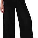 roswear Women's Wide Leg Jeans Non-Stretch with Elastic Waist Denim Pants for Casual Lounge (XL, Black)