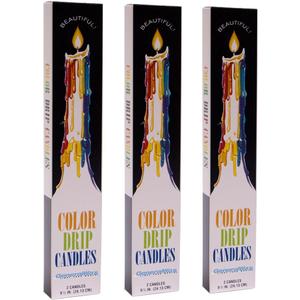 Color Drip Candles, 3-Pack (6 candles total), Unscented