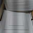 Landical 50 Pcs 2 x 2 ft White PVC Plastic Drop Ceiling Tiles 24 x 24 x 0.8 Inch Ceiling Panels Decorative Cover 200 Sq. ft for Office Bathroom Living Room Bedroom