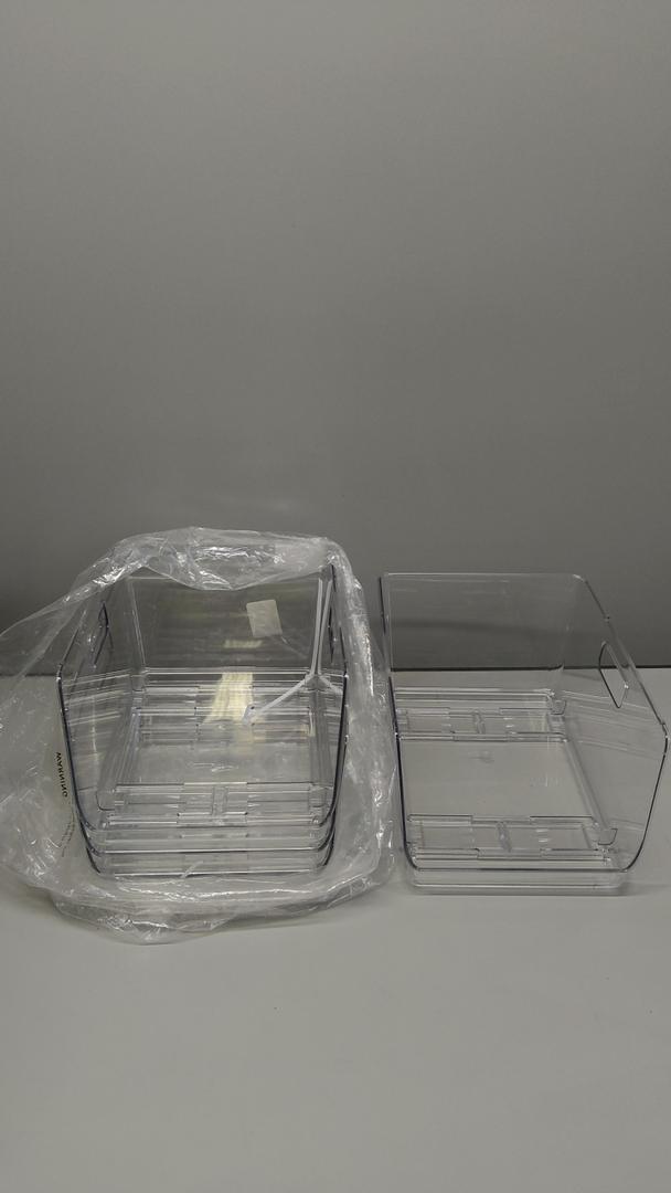 Stackable Storage Bins for Pantry, 4 Pack Stackable Bins For Organizing Food, Kitchen, and Bathroom Essentials