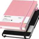 Oucaru Lined Journal Notebook, 2 Pack, 180 Pages, A5 Journals for Writing, 100 GSM Thick Paper, Small Notebooks Daily Journal for Women Men Work, Business, School, Travel Supplies