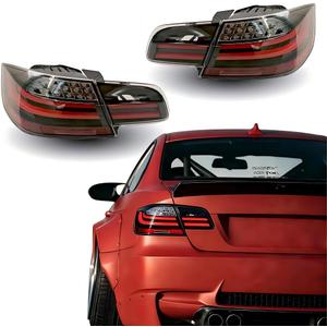 LED Tail Lights Tuning Fit for BMW 3-Series M3 E92 Coupe LCI 2006 2007 2008 2009 2010 2011 2012 2013 Rear Lamp Assembly Smoked & Red (Smoked Lens)
