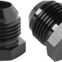 12AN Male Flare Hex Head Plug Fitting Adapter Aluminum Black, Pack of 2