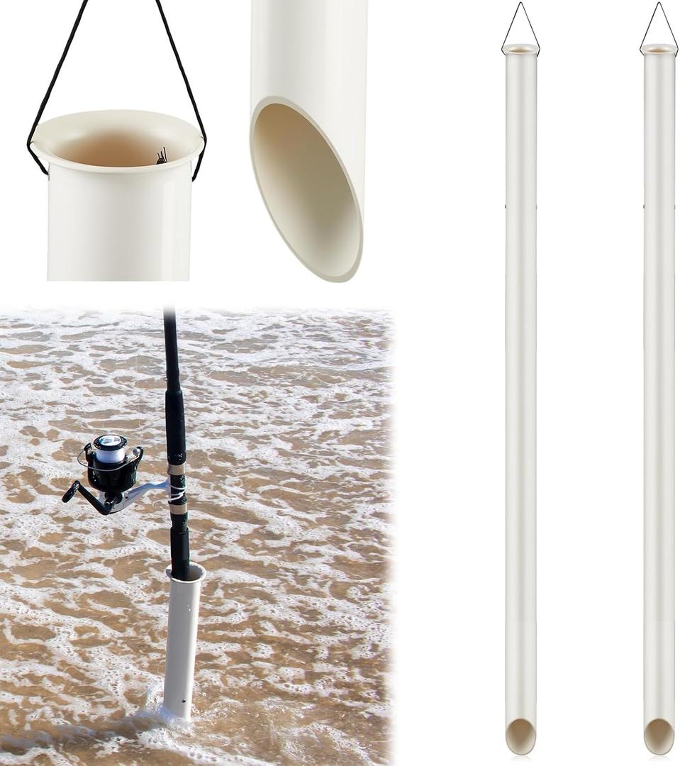 DoubleFill Tubular Sand Spikes for Surf Fishing PVC Surf Shore and Beach Fishing Rod Holder Sand Spike for Beaches, Rivers and Sandy Beaches