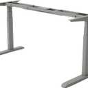 Fromann Electric Dual Motor 3 Tier Legs Standing Desk Frame Heavy Duty Sit Stand up Height Adjustable Desk Base for Home and Office (Grey)
