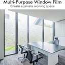 Haton Window Privacy Film, Frosted Glass Film, Sun Blocking Static Cling for Bathroom & Office, Heat Control Anti Glare Removable, UV Rejection Non-Adhesive Covering for Home, 23.6" x 157.4"