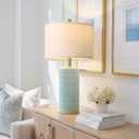 PoKat 23" Light Blue Table Lamps Set of 2, Modern Bedside Lamps for Bedroom, Coastal Ceramic End Table Lamps for Living Room, Ocean Nightstand New Home Decor Lamps
