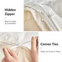 WARMDERN Khaki Striped Weave Duvet Cover King Size, White Knit Boho Duvet Cover Set, Microfiber Textured Bedding Set with Zipper Closure and Corner Ties (Khaki, King)