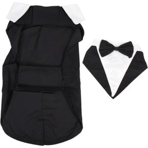 Puppy Formal Tuxedo Elegant Pet Suit for Weddings Special Occasions Wear-Resistant Dog Clothing Dog Tuxedo for Stylish Pets
