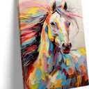 Horse Wall Art Canvas Prints Wall Art Watercolor Horse Animal Art Oil Painting Canvas Wall Picture Painting on Canvas Home Decoration Living Room (art,16 * 24inch Unframed)