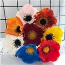 Rikyo 10 Stem 11" Bouquets Artificial Flowers Poppy Flowers,No Fade Faux Anemone Wild Flowers for Kitchen Table Centerpiece Vase,Home Greenery Wedding Holding Flowers Backdrop Arch Wall(White)