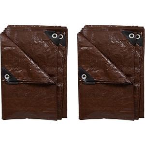 Stansport Light-Duty Rip-Stop Tarp 16' x 20' - Brown - 2 Pack