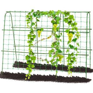 FOLLOOK Outdoor Trellis for Climbing Plants Arch Tunnel U-Frame Trellis with Plant Support Clips for Grape Zucchini Plant Metal Tall, Green, MWM-11-U-120x160-GREEN