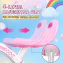 Kkdi Toddler Tricycle for 1-3 3-5 Year Olds, 2 3 4 5 Year Old Girl Birthday Gifts, Pink Toddler Baby Bike, 4-Level Adjustable Seat, 3 Color Light Wheels, 2 Baskets, Outdoor Riding Toys for Ages 2-4