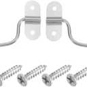 Uxcell 2Pcs Chest Handles, 120 x 42mm Side Ring Pull Lifting Handle, Metal Wooden Box Puller Handles with Screws for Home Toolbox Case Drawer, Silver