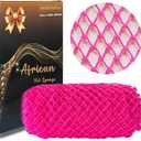 African Net Sponge Authentic, African Exfoliating Sponge Real African Net Black Owned, African Bath Sponge Back Scrubber, Body Exfoliator Shower Bath Accessories (Rose Pink)