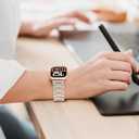 V-MORO Lightweight Bands Compatible with Apple Watch Series 11/10/9/8/7 38/40/41/42mm Fashion Cute Bracelet Band Rose Gold Stainless Steel Buckle Watch Strap for iwatch Series SE/6/5/4/3/2/1(Milky Tea)