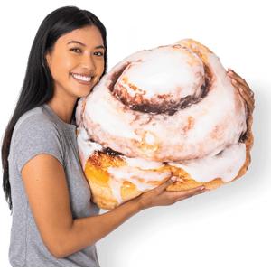 22" 3D Gooey Cinnamon Bun Throw Pillow - Made with Super Soft & Ultra Premium Fabric - Cute, Comfortable, Plush, Stuffed, Round, Squishy Cushion for Home Decor - Best Funny Gift - Medium