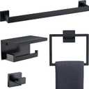 Bathroom Towel Bar Holder Sets Matte Black 4-Piece Bathroom Hardware Set Stainless Steel Bath Accessories Kit. Wall Mounted,23.6 Inch