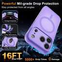 MOCCA Magnetic for iPhone 17 Pro Case, (Compatible with Magsafe) (16FT Military Grade Protection) Full Camera Protection Anti-Fingerprint Slim Translucent Matte Phone Cover 6.3",Light Purple