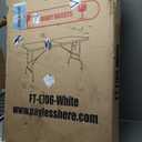 Folding Tables, 6 Foot Folding Table with Handle and Steel Legs, Indoor Outdoor Fold-in-Half Portable Table for Camping, Dining, Party, Picnic, Plastic Table White Folding Table Banquet Tables