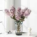 Ttranewsoo Fake Hydrangea Silk Flowers with Stems,Faux Hydrangea Artificial Flowers Purple for Home Wedding,Dried Hydrangea Artificial Flowers Bouquet Vase Decor 24"Light Purple 8pcs No Vase