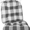 Klear Vu Wicker Solarium Indoor and Outdoor Chair Cushions for Patio Furniture, Kitchen and Dining Room, Water-Resistant Seat Pads, 19x18 Inches, 2 Count (Pack of 1), Gray