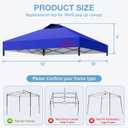 Pop Up Canopy Replacement Top with Air Vent and 1" Reserved Velcro Strip (10x10, Blue)