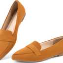 MUSSHOE Pointed Toe Women FlatsSlip-on Loafers ShoesComfortable Dressy Casual Business Office Ballet Flats for Working Women Aged 25-45 All Seasons (Brown)